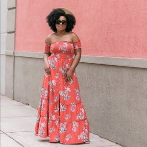 Floral Off The Shoulder Maxi Dress